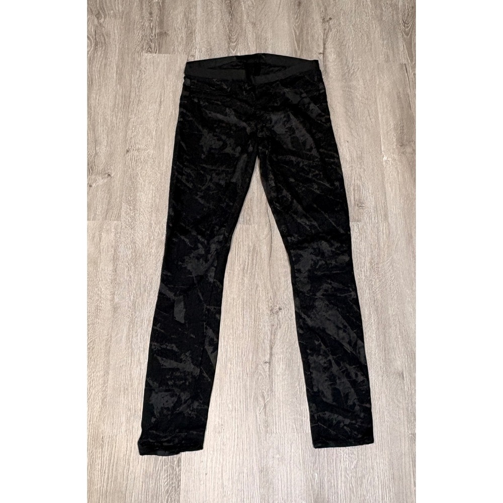 Helmut Lang Black Abstract Print Slim Fit Tencel Cotton Pants Size 25